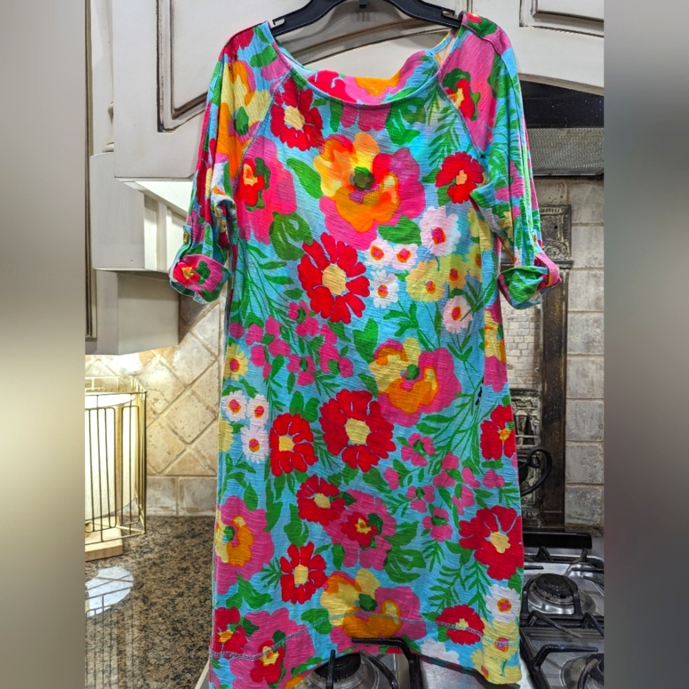 Lilly Pulitzer euc size small soft cotton dress vibrant floral
